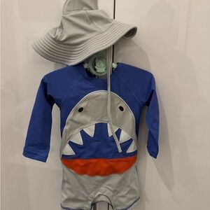 Kids Blue Hanna Andersson Shark Swim Set